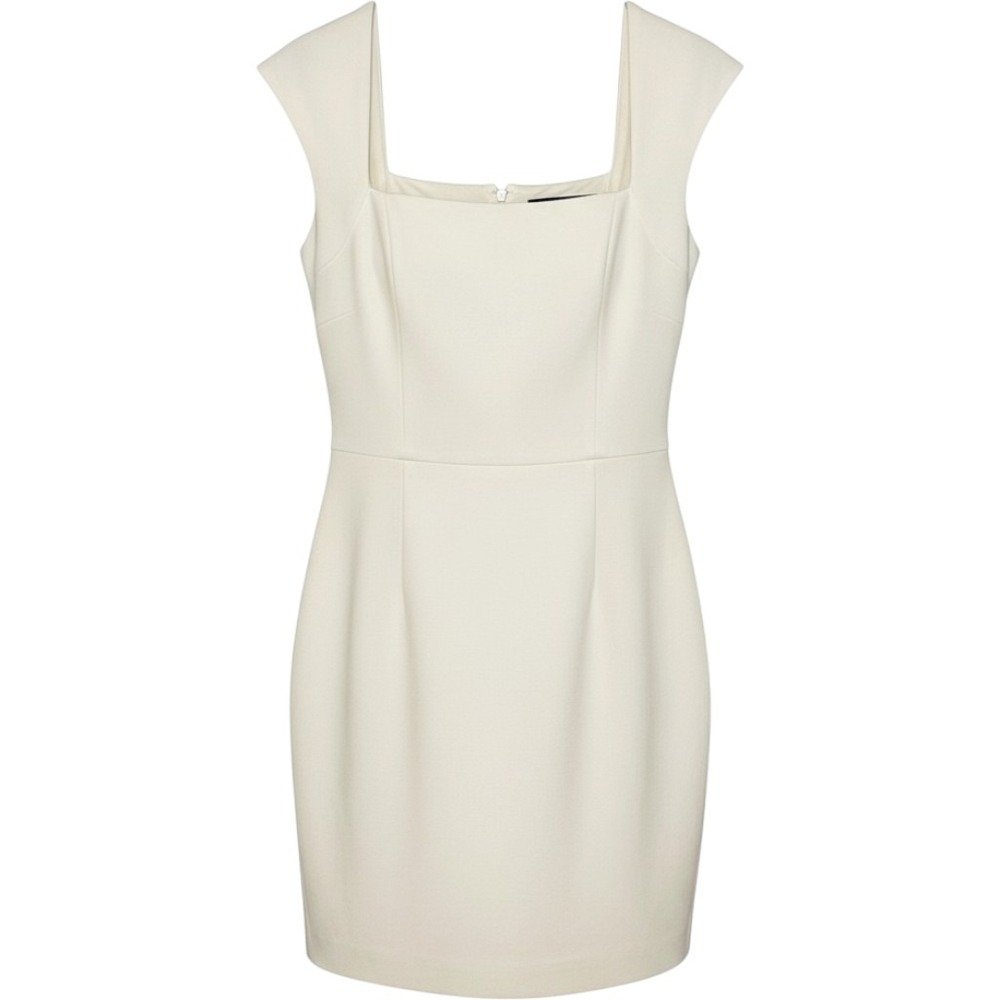 French Connection Cream Square Neck Sleeveless A-Line Mini Dress Size 2